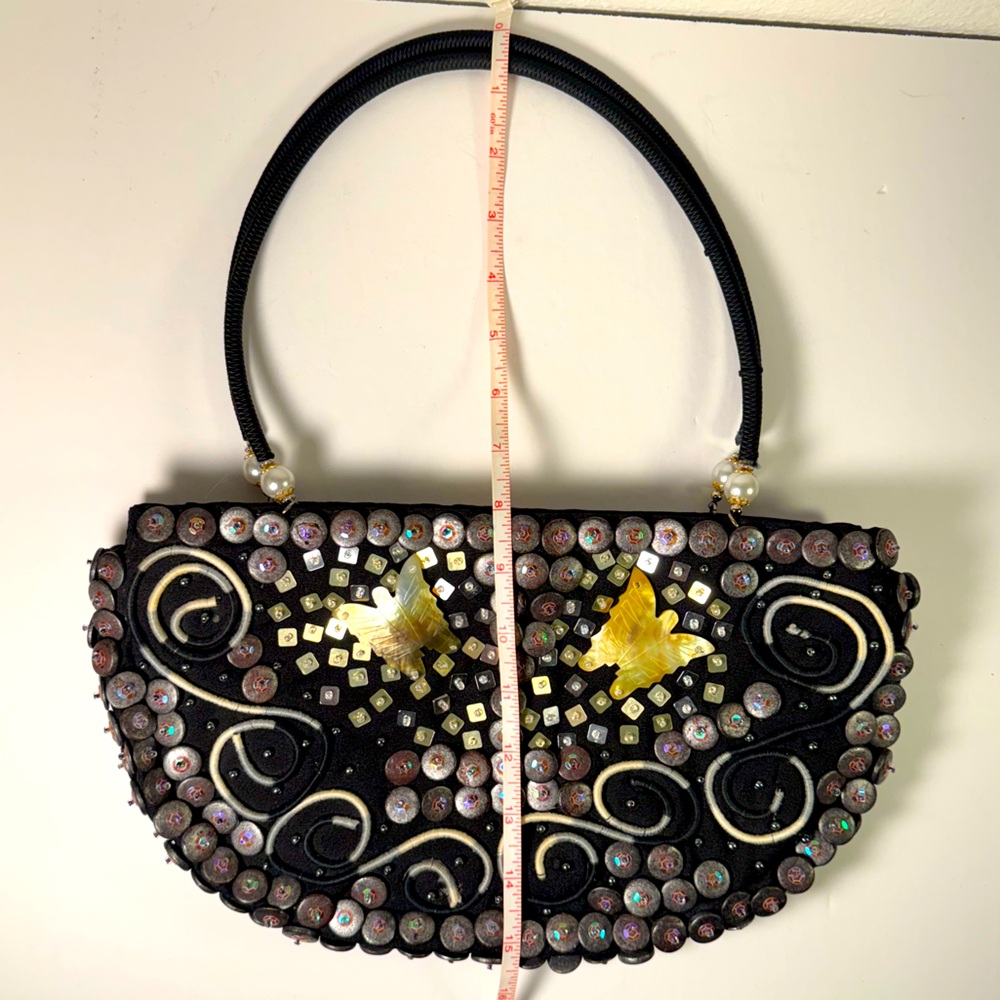 Mido Collection Black Beaded Shoulder Bag - Picture 7 of 12